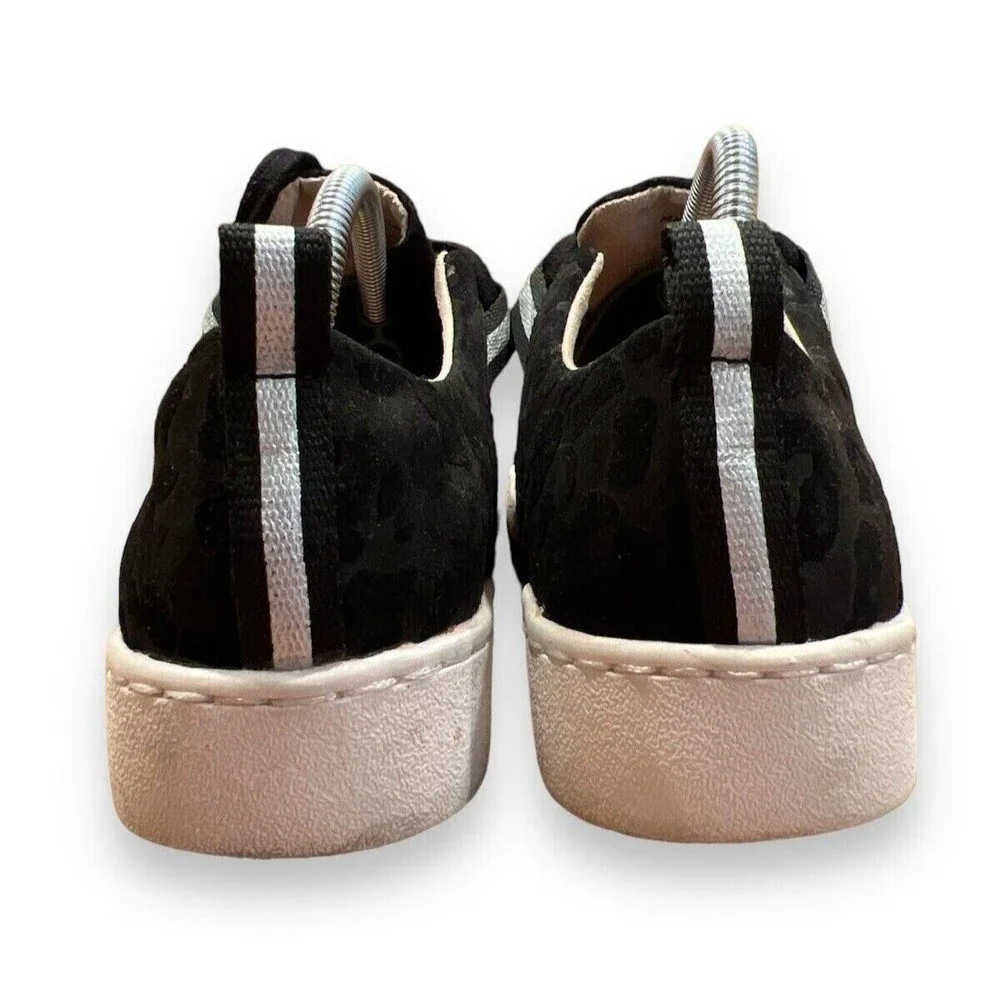 Women's Jack Rogers‎ Ainsley Black Suede Leopard Sneakers Shoes size 7.5